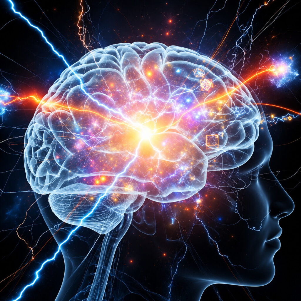 Illustration of a glowing brain